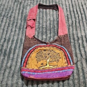 Kathmandu Imports Multicolor Bohemian Tree Of Love/Life Over the Shoulder XL Bag